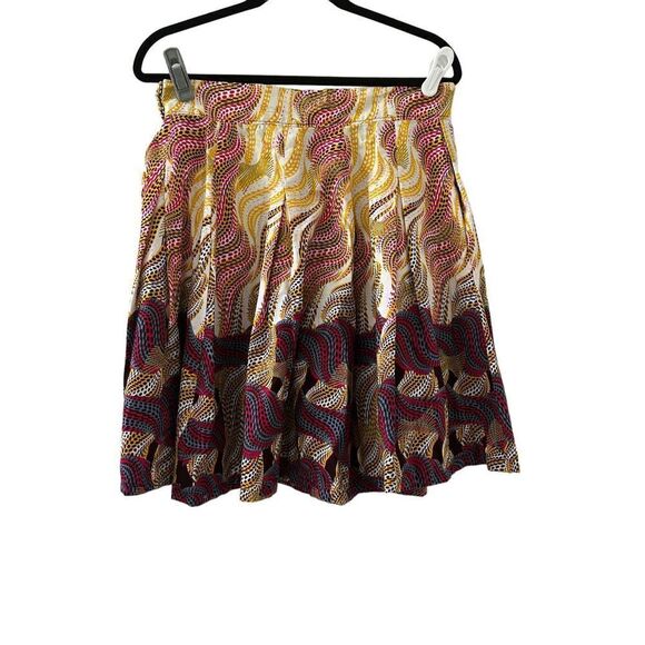 Francis + Benedict Pleated Cotton Mini Skirt Women's Multicolor Size Medium - Picture 2 of 6